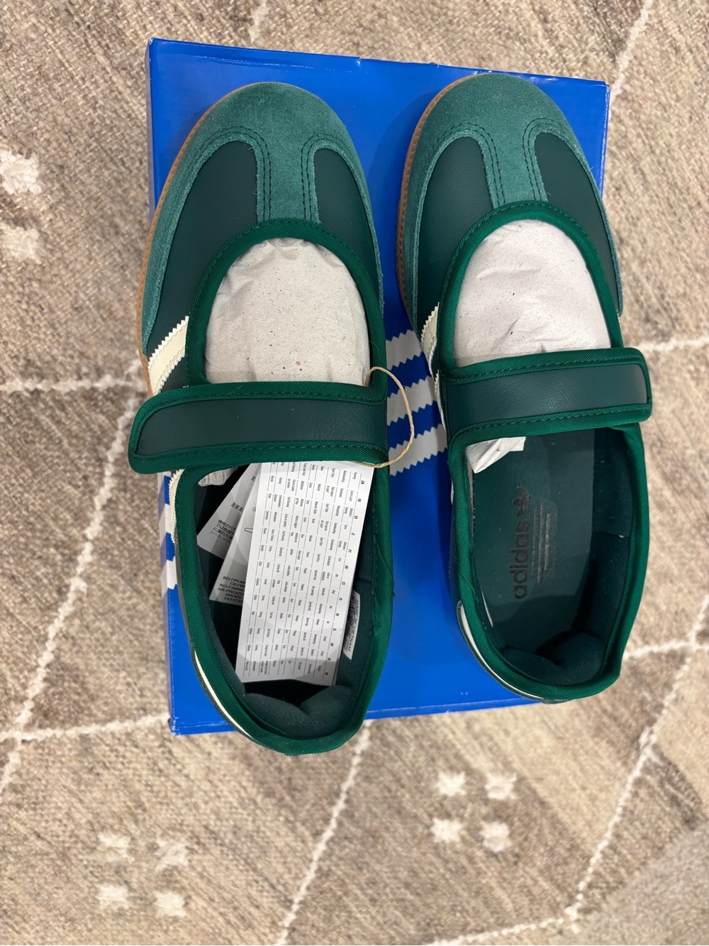 Adidas Samba Mary-Jane in Dark Green with White Stripes - Picture 3 of 4